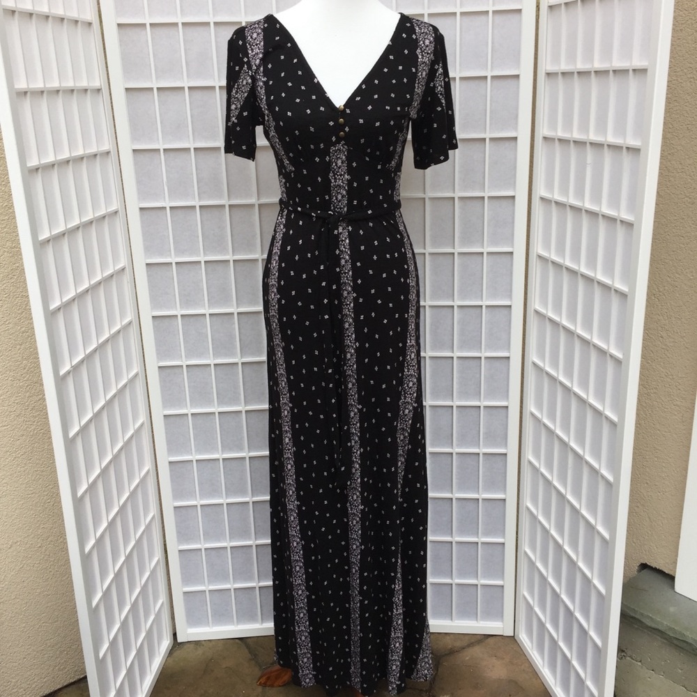 Lucky Brand Boho Black and White Maxi Dress